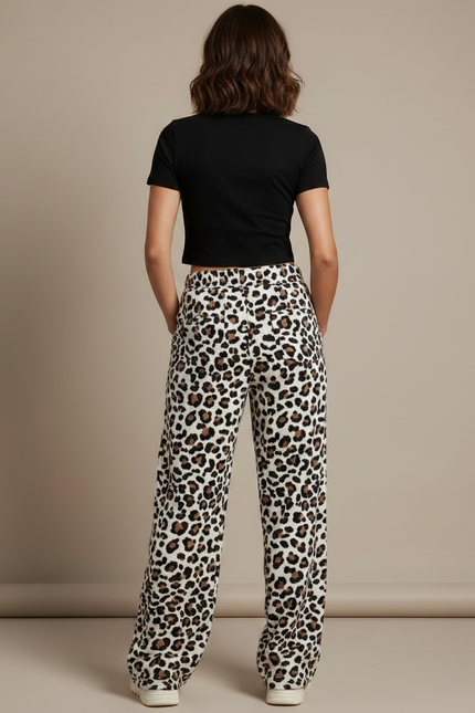 Pantalon Leopard Grande Taille - Imprimé Molleton - vue 2