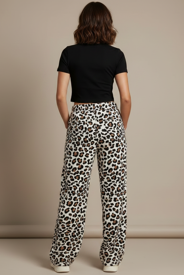 Pantalon Leopard Grande Taille - Imprimé Molleton - vue 2