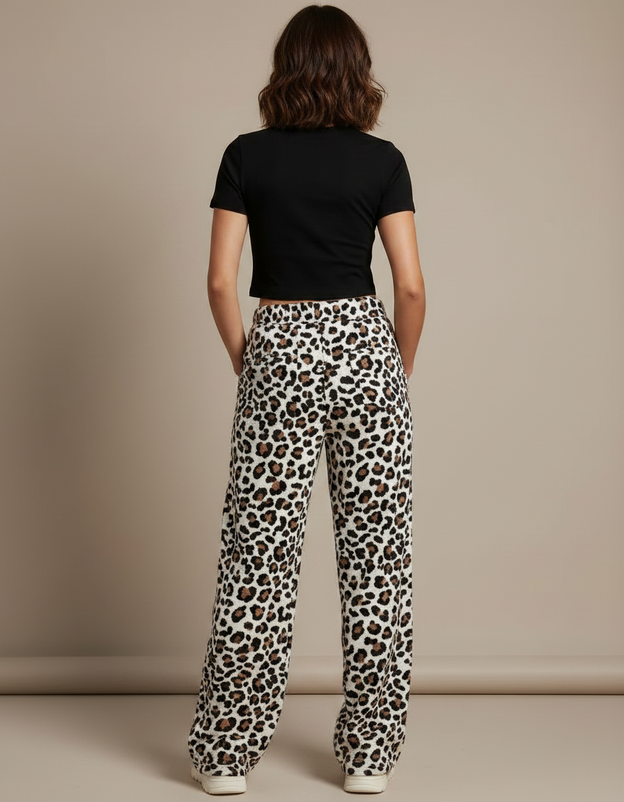 Pantalon Leopard Grande Taille - Imprimé Molleton - vue 2