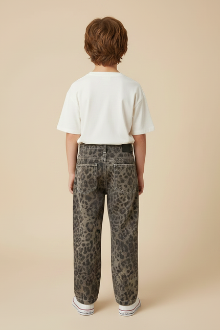 Pantalon Léopard Enfant Décontracté Ample Imprimé Tendance - Jean - vue 2