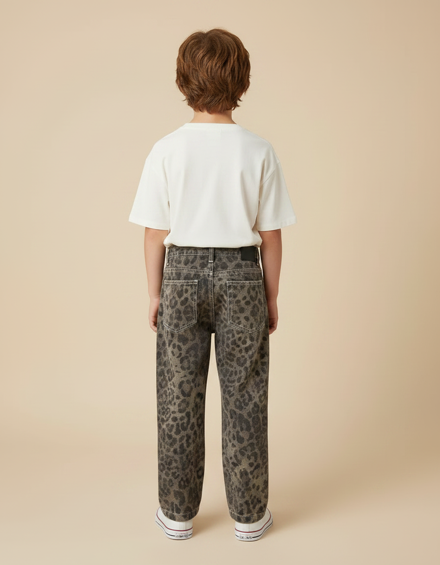 Pantalon Léopard Enfant Décontracté Ample Imprimé Tendance - Jean - vue 2