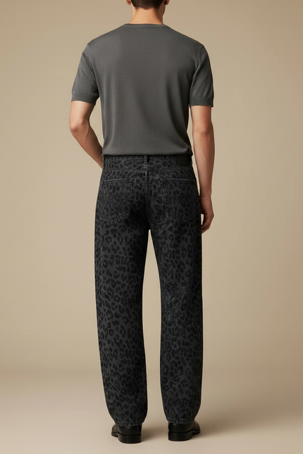 Pantalon Baggy Leopard - Imprimé Jean - vue 2
