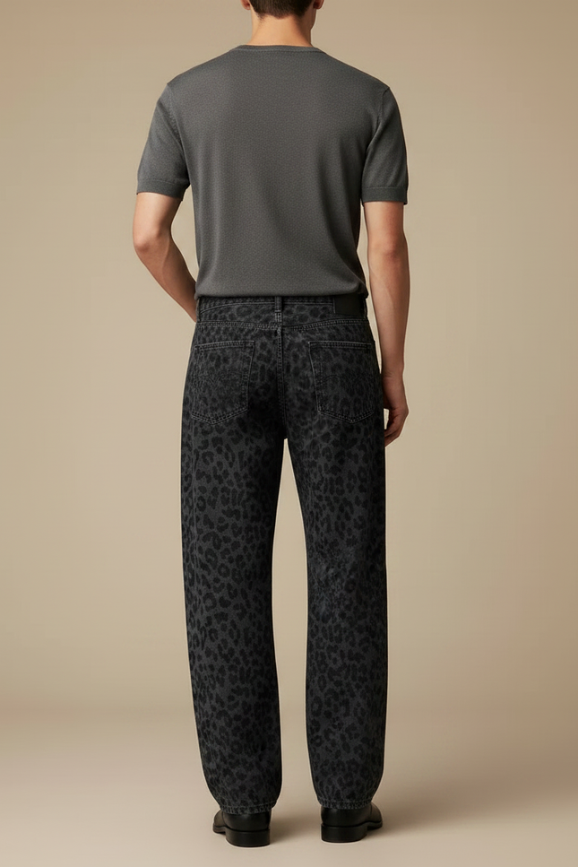 Pantalon Baggy Leopard - Imprimé Jean - vue 2