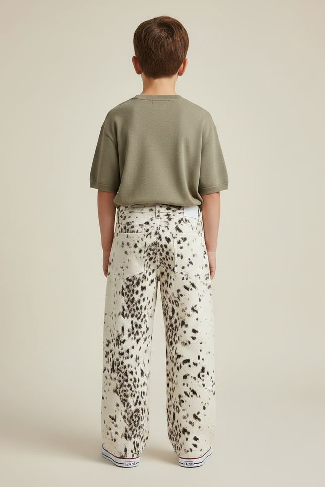 Pantalon Léopard Ample Imprimé Décontracté Garçon Coton - vue 2