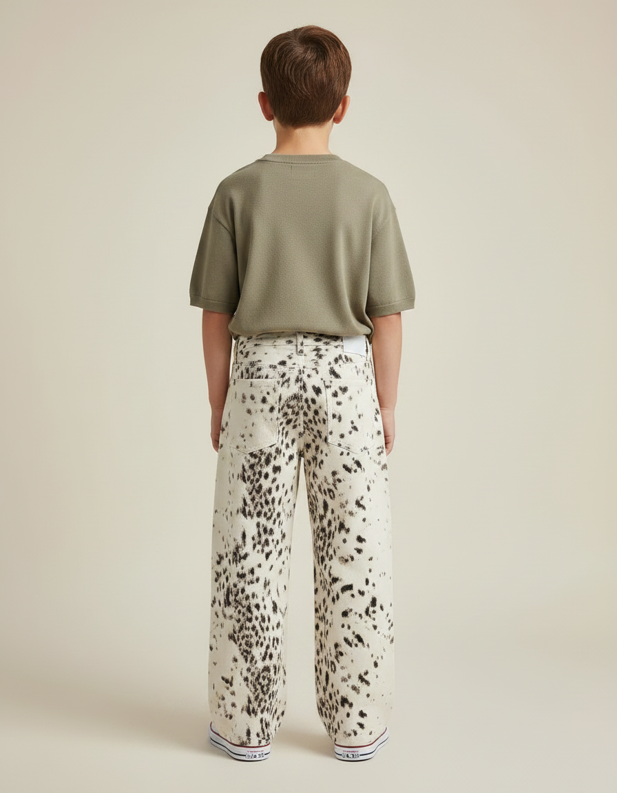 Pantalon Léopard Ample Imprimé Décontracté Garçon Coton - vue 2