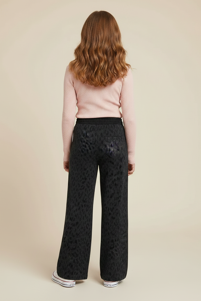 Pantalon Léopard Noir Ample Motif Discret Confortable - Molleton - vue 2
