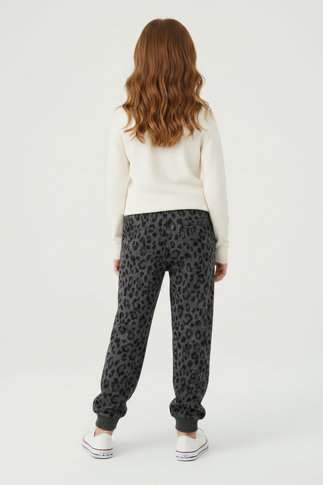 Pantalon Léopard Gris Confortable Imprimé Enfant - Molleton - vue 2