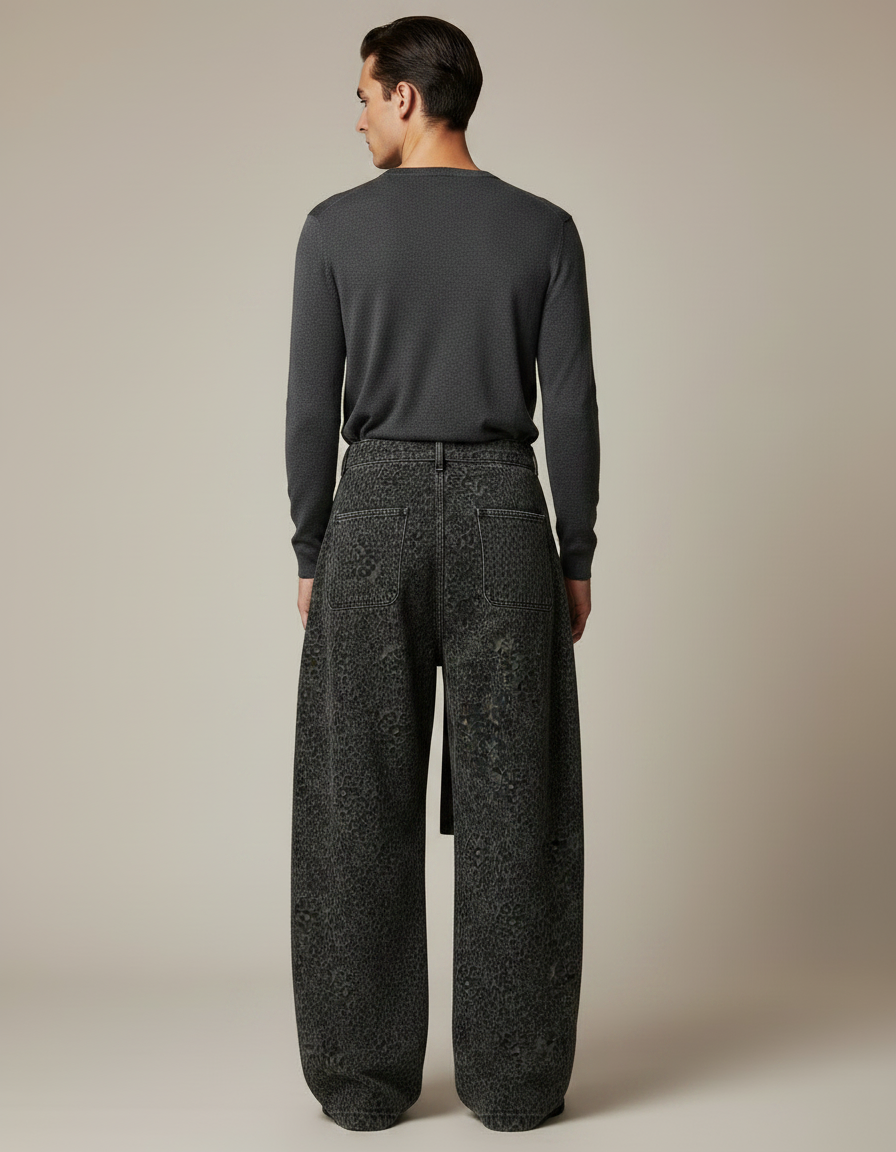 Pantalon Plissé Leopard - Imprimé Jean - vue 2