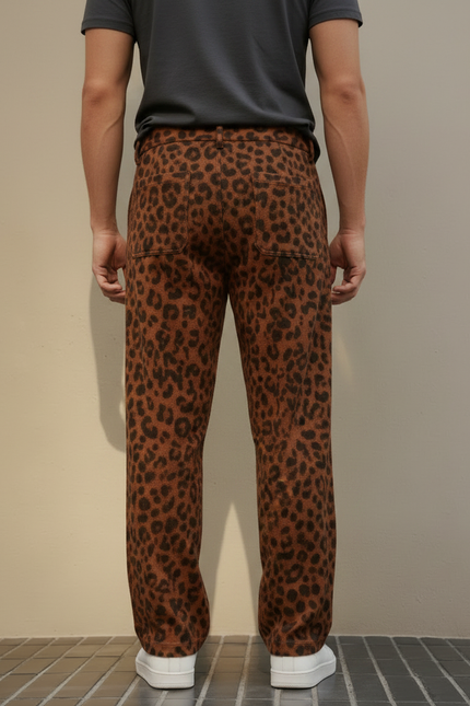 Pantalon Leopard Marron - Molleton - vue 2