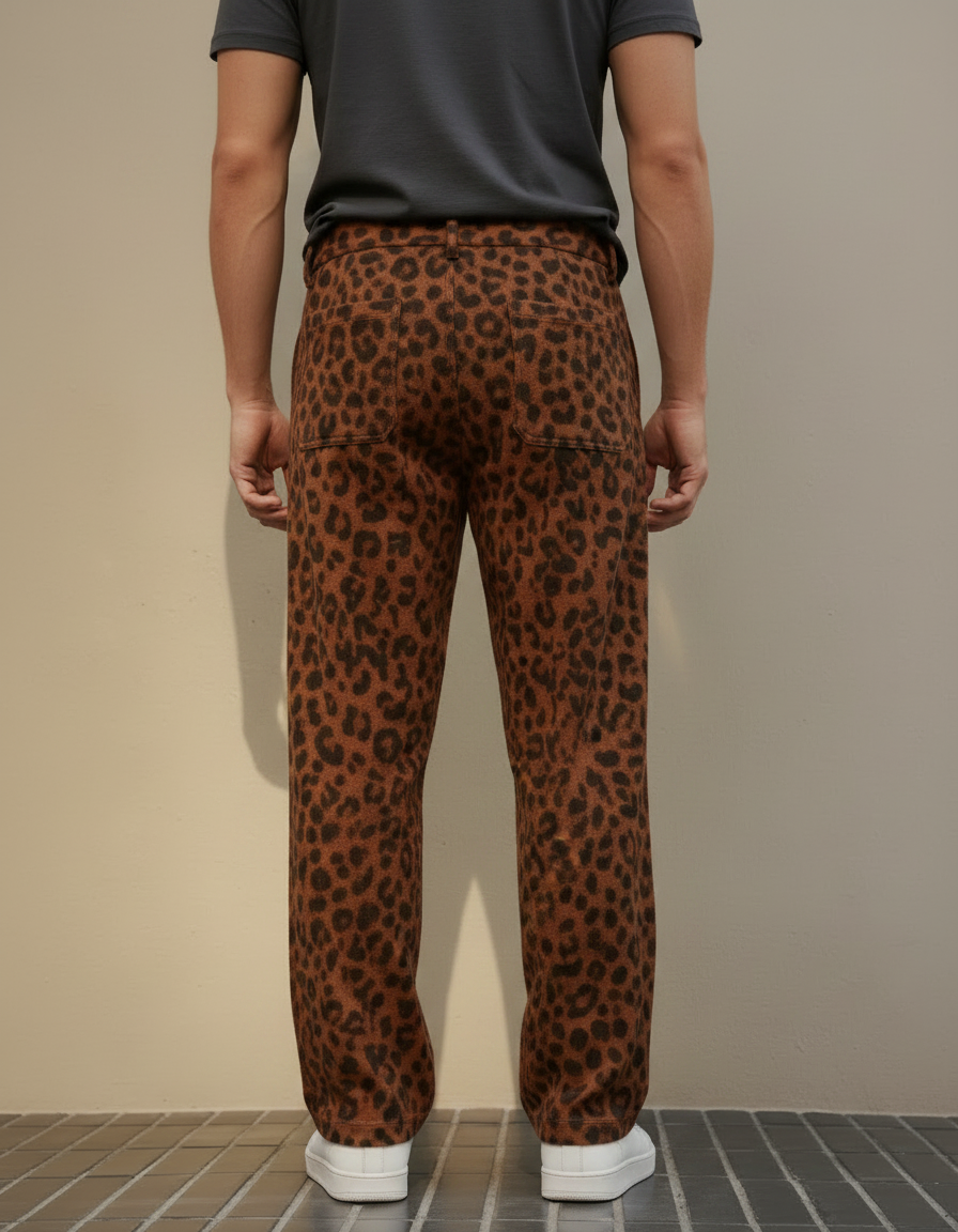 Pantalon Leopard Marron - Molleton - vue 2
