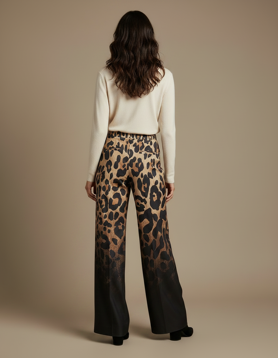 Pantalon Satin Leopard - Imprimé - vue 2