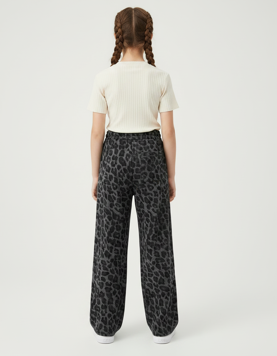 Pantalon Leopard Foncé - Imprimé Molleton - vue 2