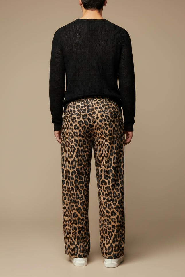 Pantalon Léopard Ample Imprimé Fluide Décontracté - Viscose - vue 2