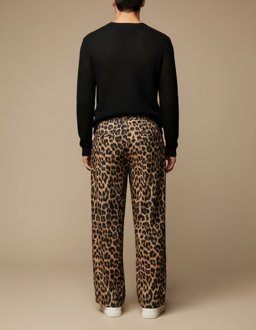 Pantalon Léopard Ample Imprimé Fluide Décontracté - Viscose - vue 2