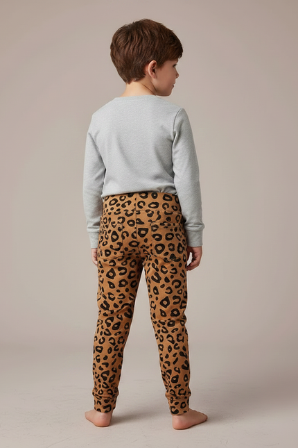 Pantalon Léopard Marron Enfant Coton Imprimé - Molleton - vue 2