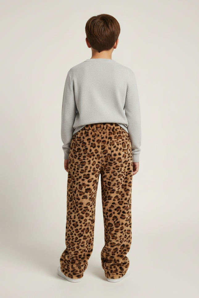 Pantalon Léopard Doux Épais Ample Confortable Enfant - Imprimé Molleton - vue 2