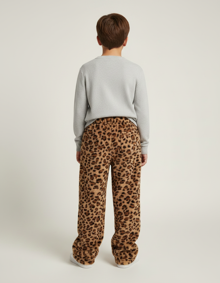 Pantalon Léopard Doux Épais Ample Confortable Enfant - Imprimé Molleton - vue 2