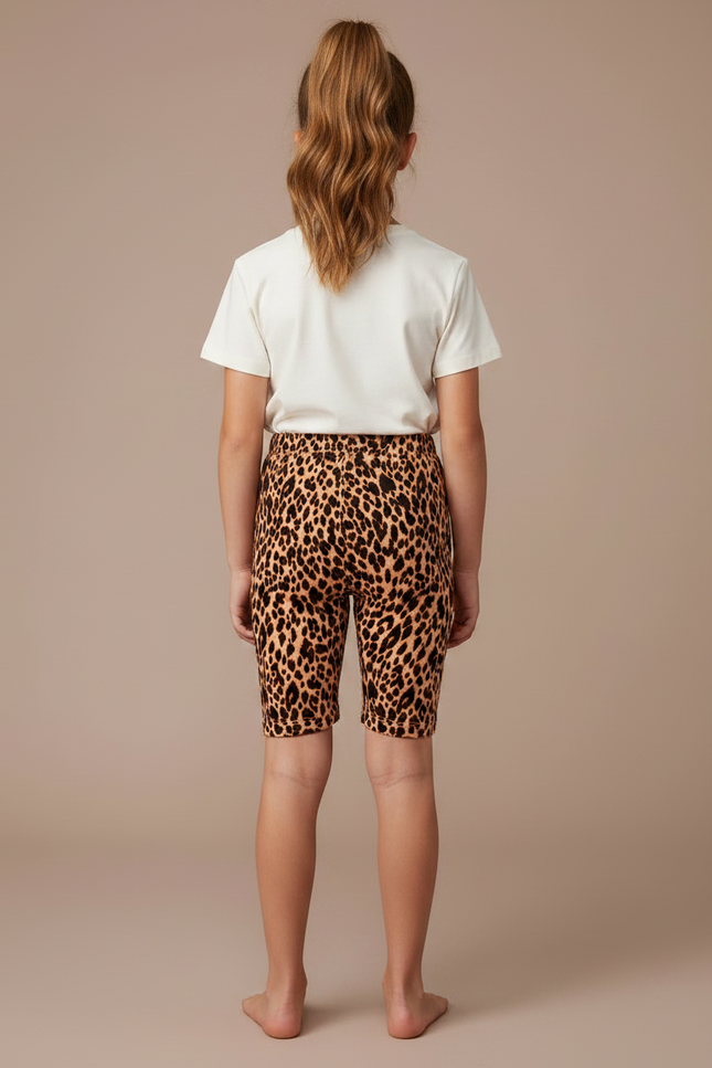 Pantalon Léopard Court Imprimé Fille Élastique Confortable - Maille - vue 2