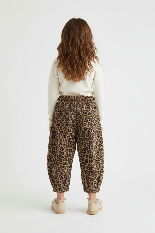 Pantalon Velours Cotele Leopard - Imprimé Cordé - vue 2