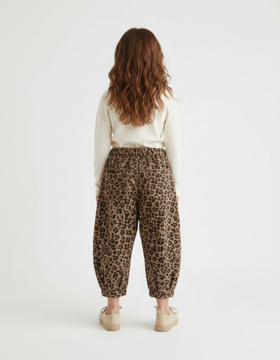 Pantalon Velours Cotele Leopard - Imprimé Cordé - vue 2
