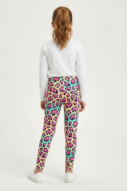 Pantalon Léopard Fille Multicolore Imprimé Ajusté Élastique - Polyester - vue 2