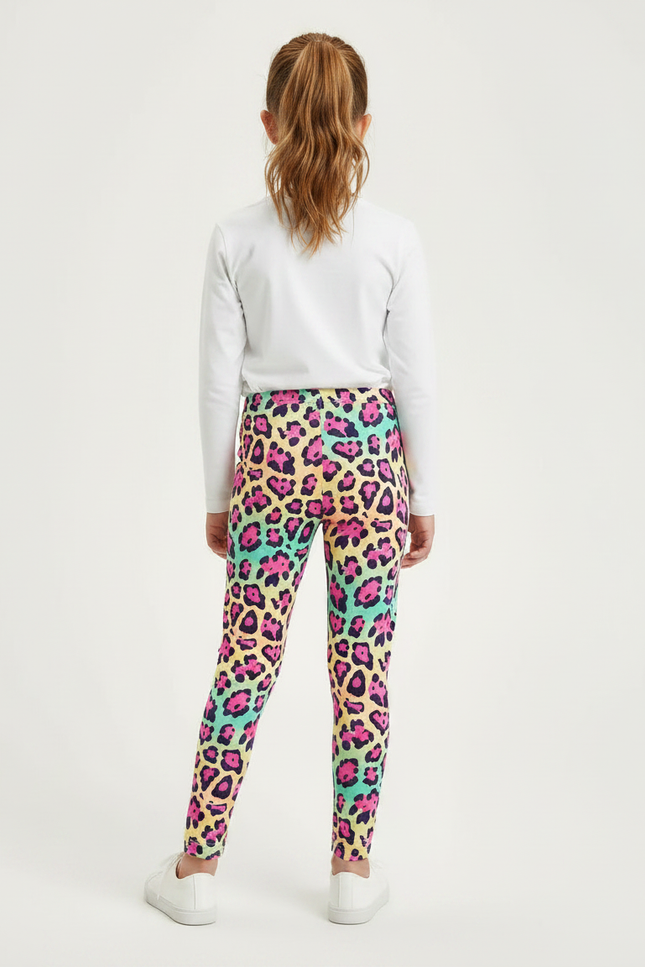 Pantalon Léopard Fille Multicolore Imprimé Ajusté Élastique - Polyester - vue 2