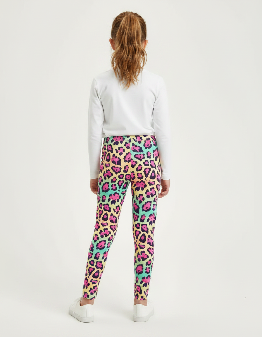 Pantalon Léopard Fille Multicolore Imprimé Ajusté Élastique - Polyester - vue 2
