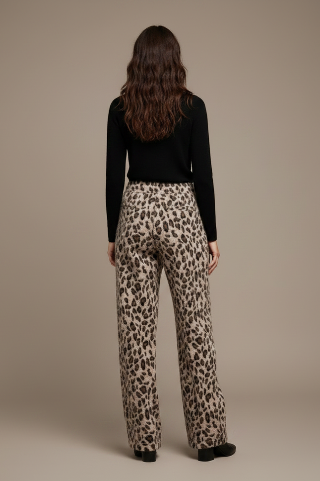 Pantalon Léopard Ample Velours Imprimé Hiver Femme - vue 2