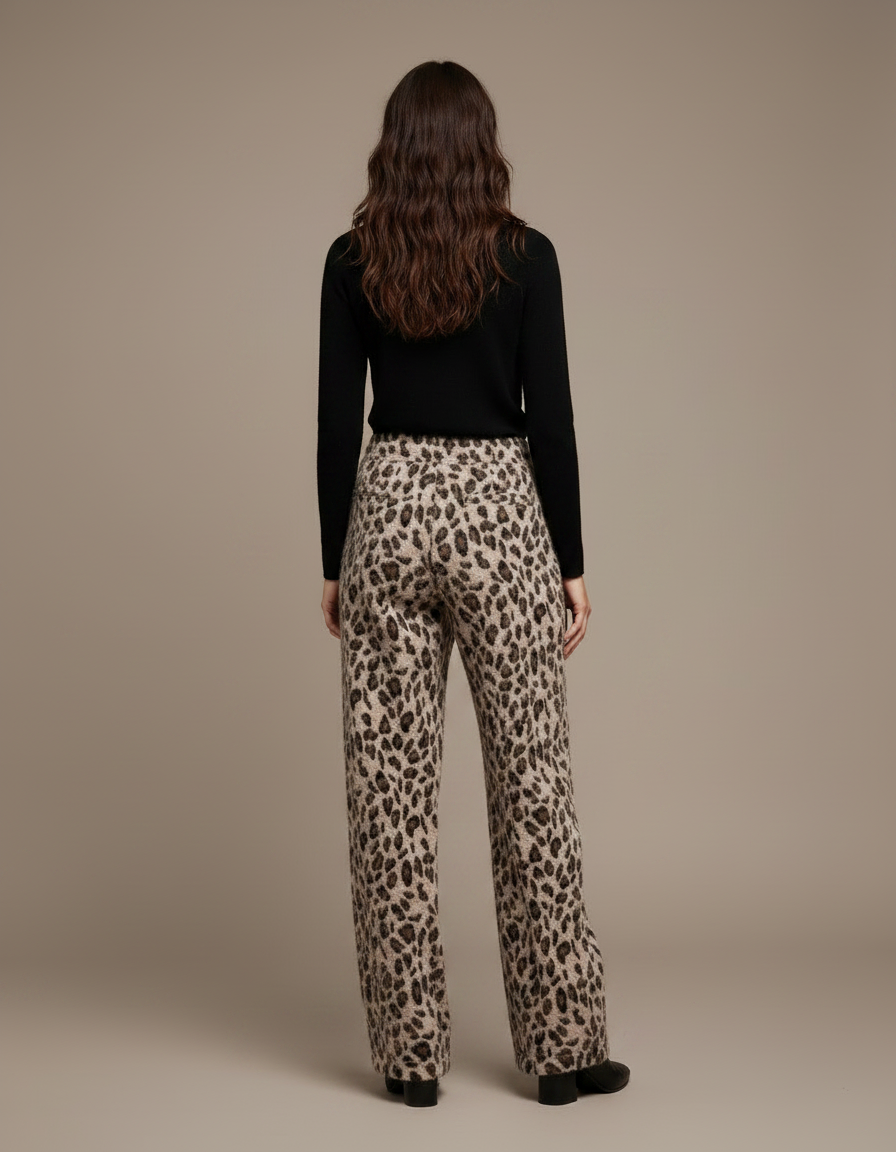 Pantalon Léopard Ample Velours Imprimé Hiver Femme - vue 2
