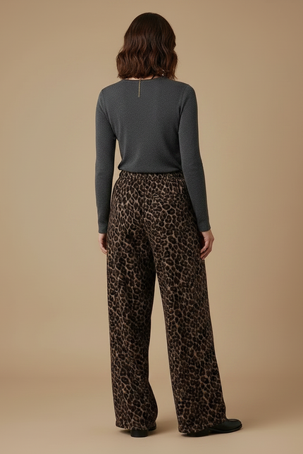 Pantalon Léopard Fluide Ample Imprimé Femme - Velours - vue 2