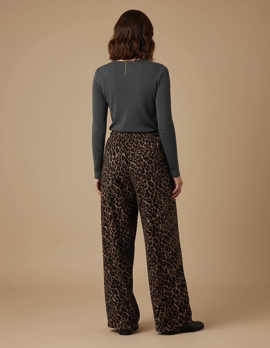 Pantalon Léopard Fluide Ample Imprimé Femme - Velours - vue 2