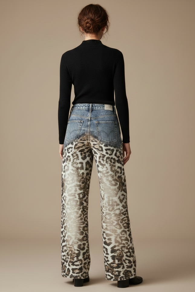 Pantalon Leopard Clair - Imprimé Jean - vue 2