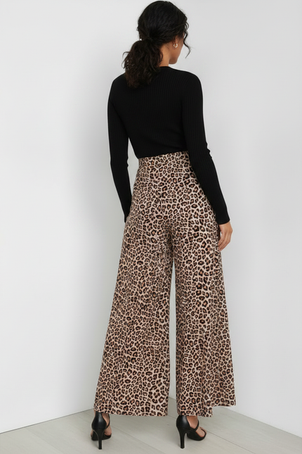Pantalon Leopard Taille Elastique - Imprimé Viscose - vue 2