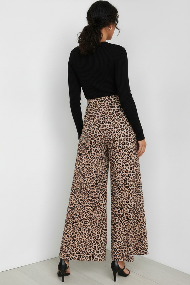 Pantalon Leopard Taille Elastique - Imprimé Viscose - vue 2