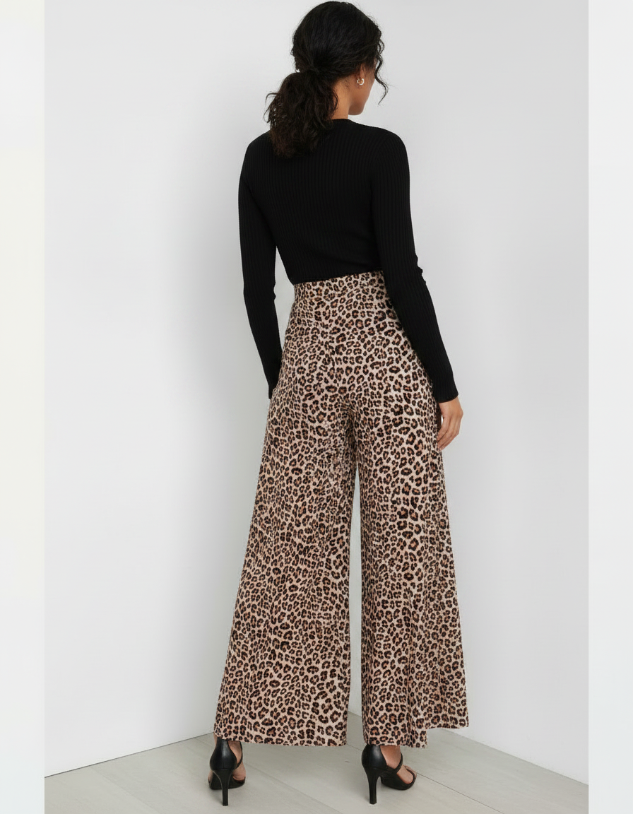Pantalon Leopard Taille Elastique - Imprimé Viscose - vue 2