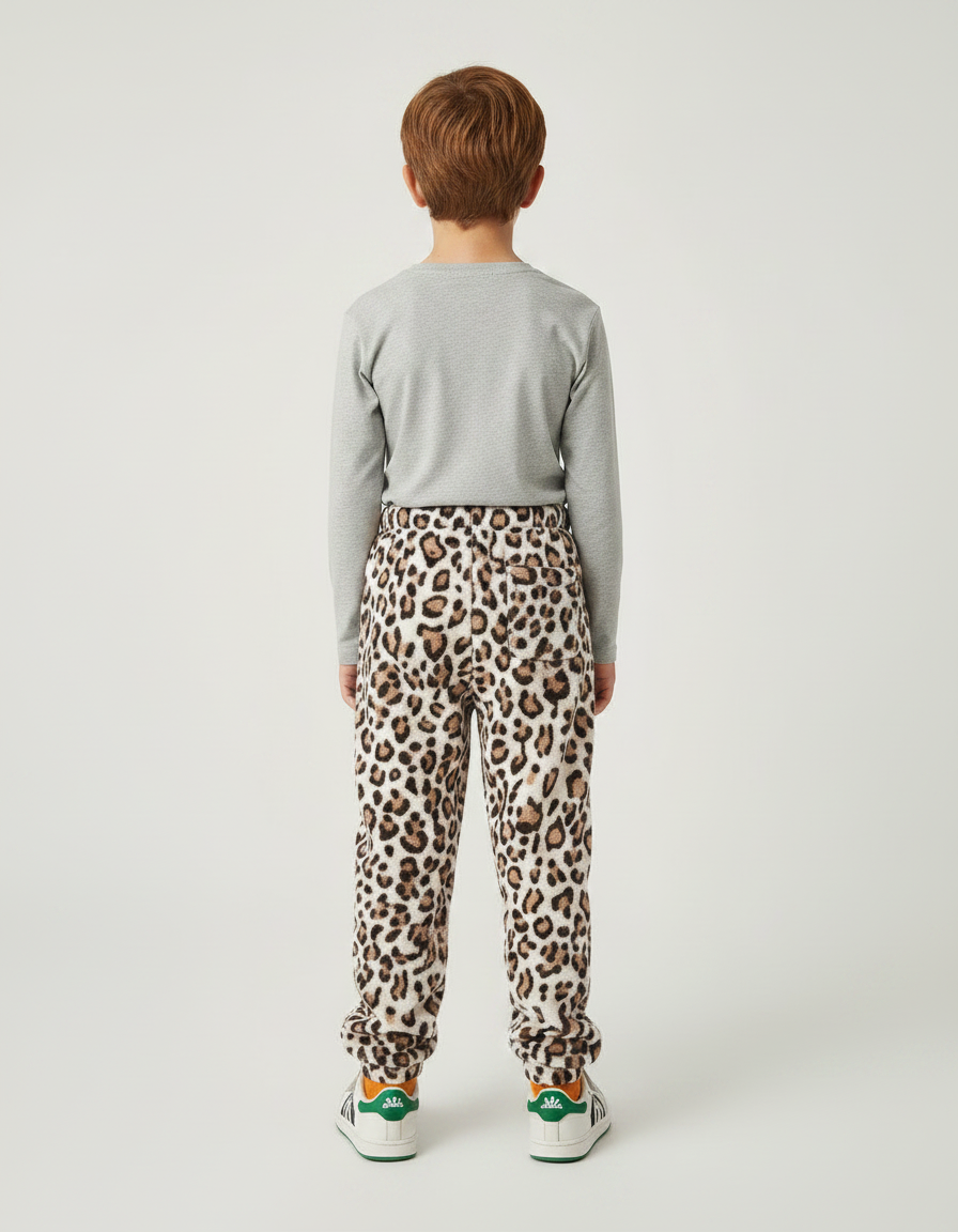 Pantalon Léopard Enfant Molletonné Chaud Imprimé - vue 2
