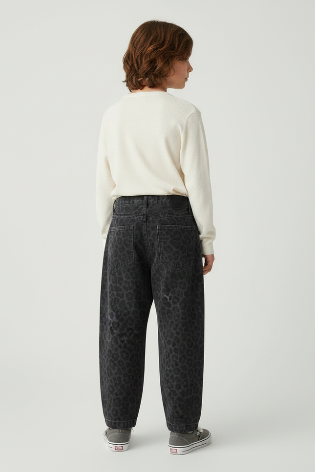 Pantalon Léopard Gris Ample Imprimé Garçon - Jean - vue 2