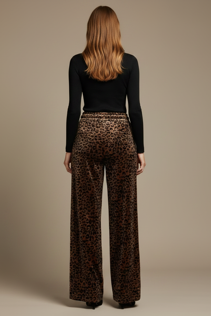 Pantalon Velours Leopard Femme - Imprimé - vue 2