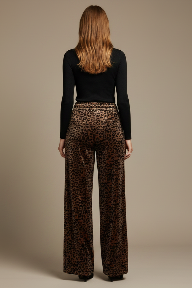 Pantalon Velours Leopard Femme - Imprimé - vue 2