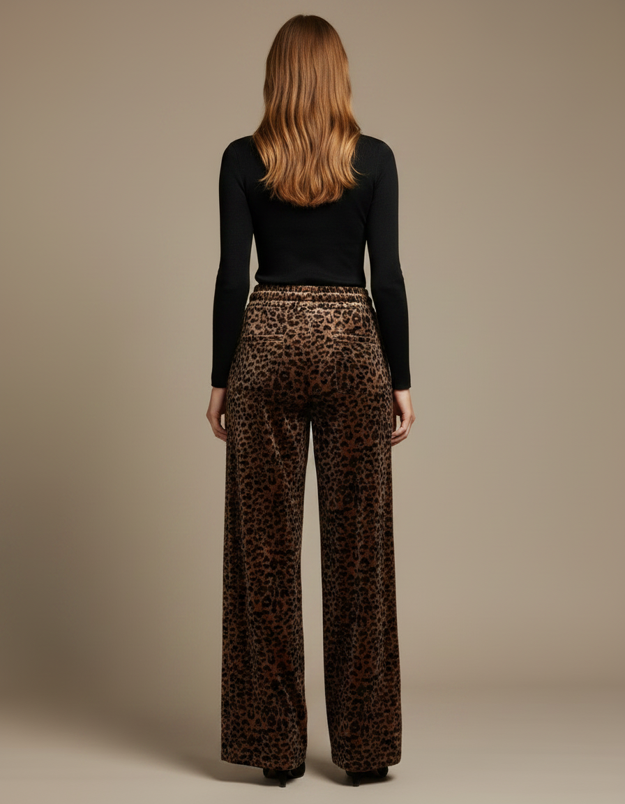 Pantalon Velours Leopard Femme - Imprimé - vue 2