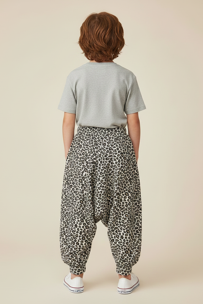 Pantalon Léopard Ample Imprimé Harem Enfant Décontracté - Molleton - vue 2