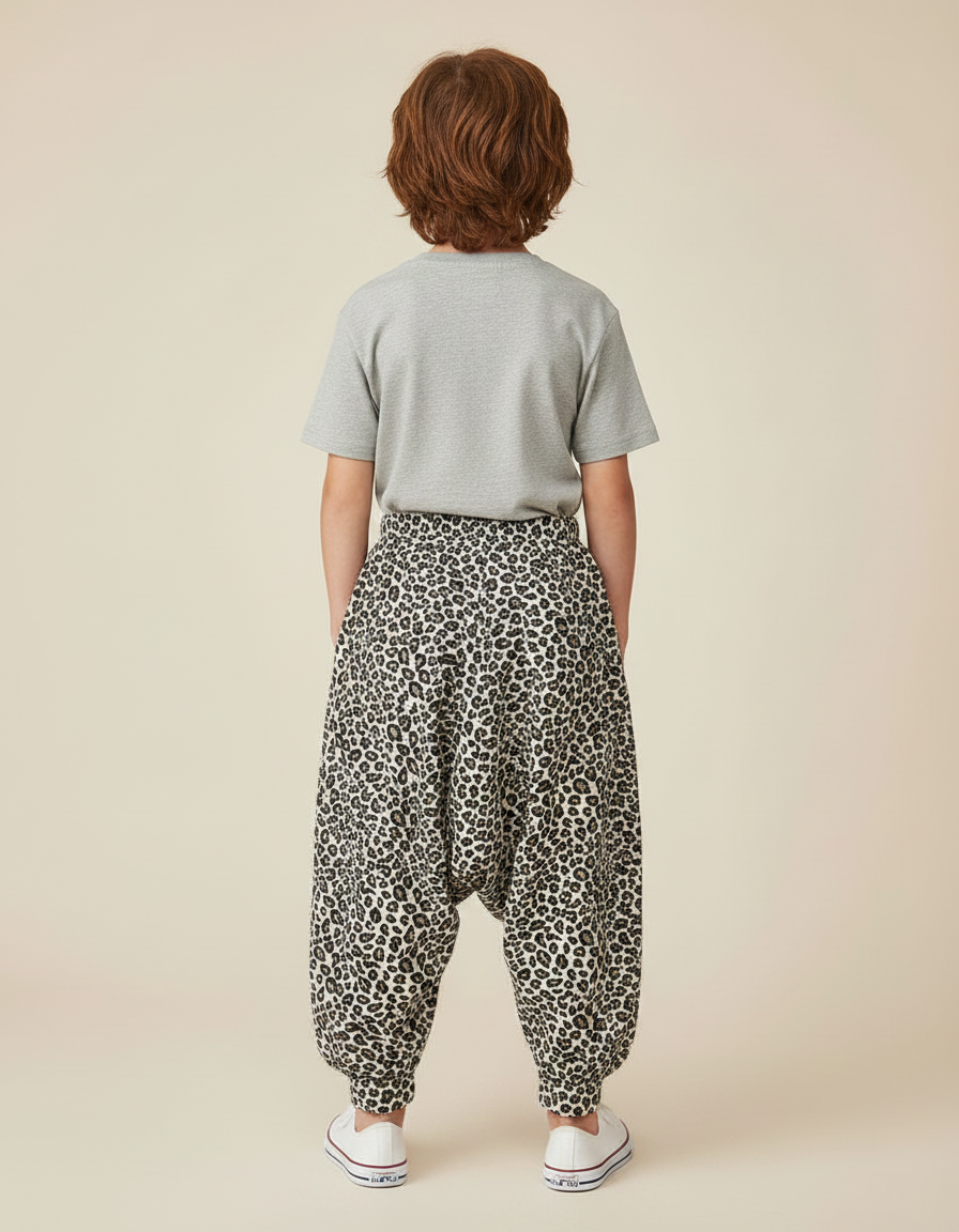 Pantalon Léopard Ample Imprimé Harem Enfant Décontracté - Molleton - vue 2