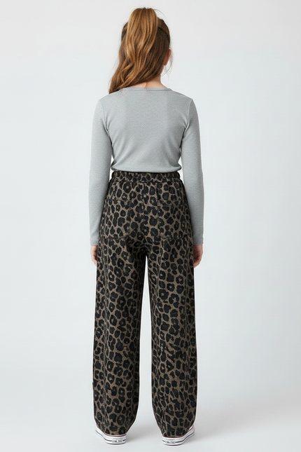 Pantalon Leopard Noir - Imprimé Molleton - vue 2