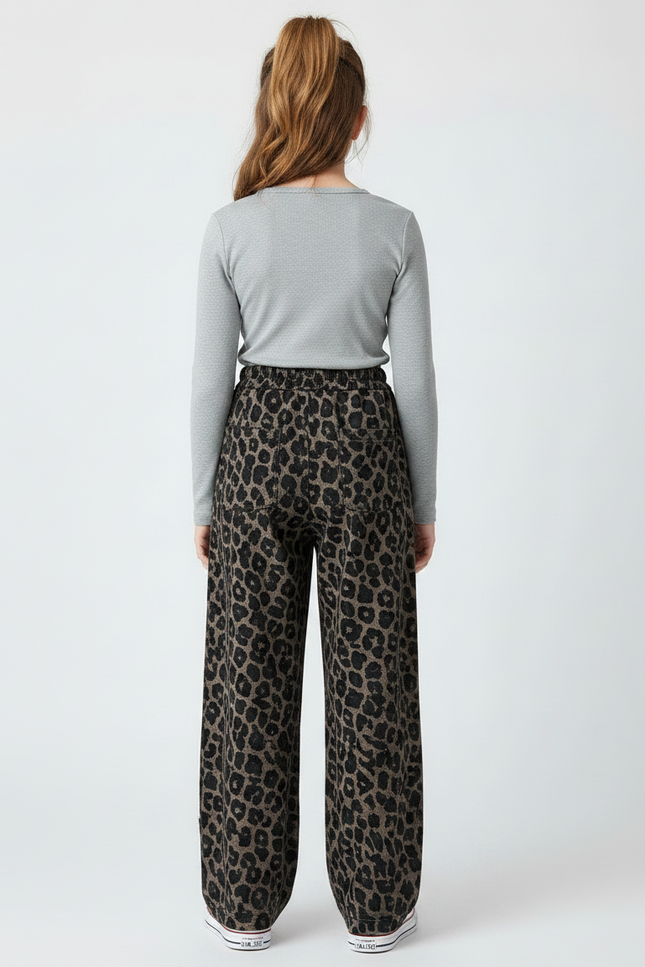 Pantalon Leopard Noir - Imprimé Molleton - vue 2