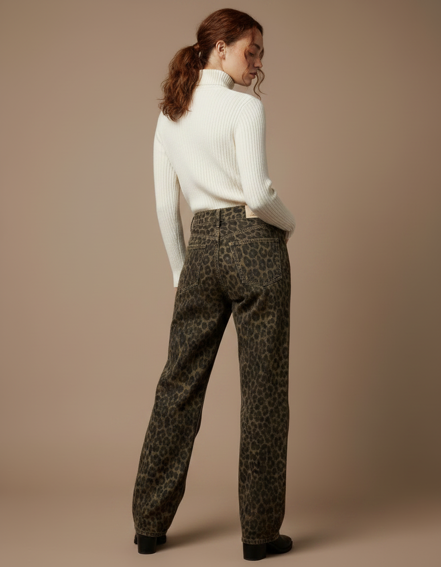 Pantalon Jean Leopard Femme - Imprimé - vue 2