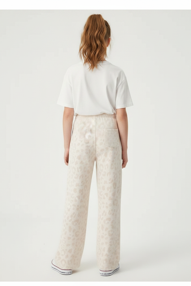 Pantalon Léopard Beige Ample Doux Confortable Femme - Molleton - vue 2
