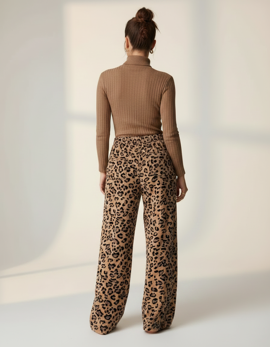 Pantalon Pyjama Leopard - Imprimé Molleton - vue 2