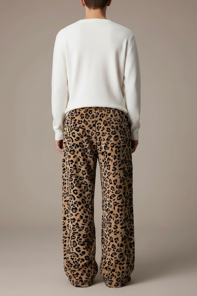 Pantalon Léopard Homme Imprimé Ample Confortable - Molleton - vue 2