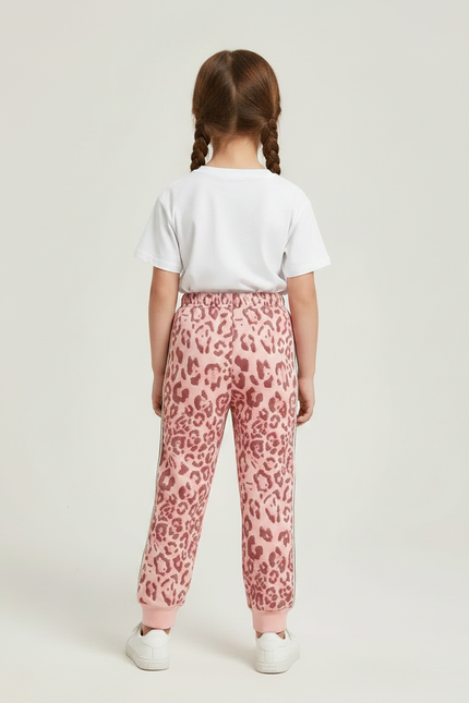 Pantalon Léopard Rose Ample Imprimé Sport Enfant - Molleton - vue 2