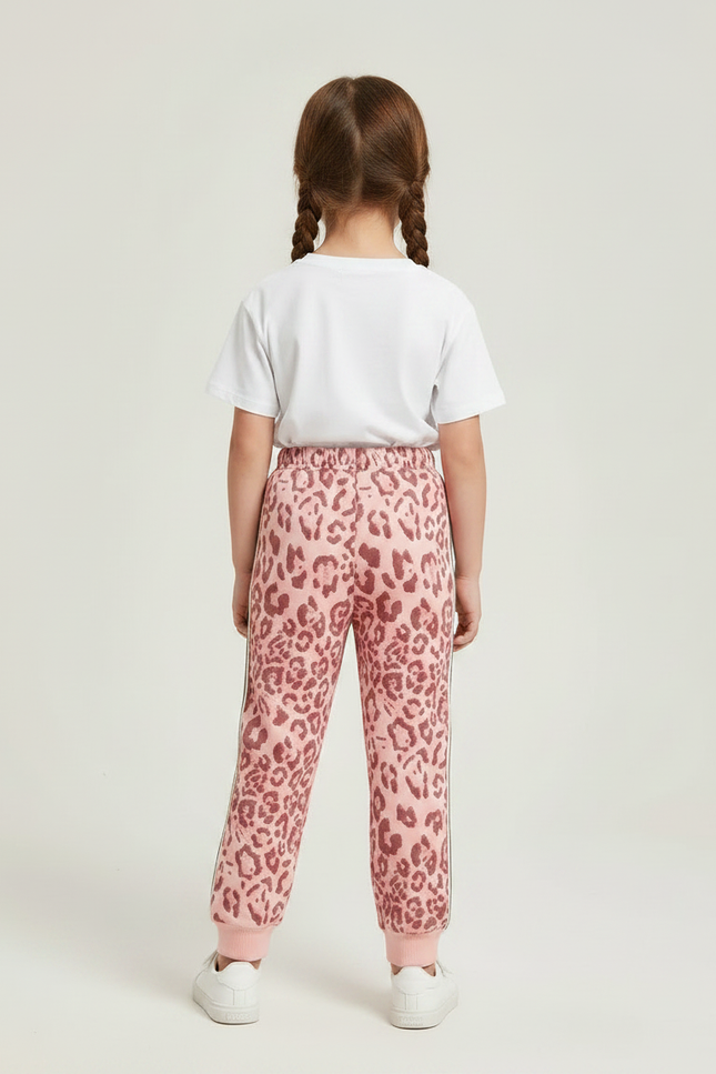 Pantalon Léopard Rose Ample Imprimé Sport Enfant - Molleton - vue 2